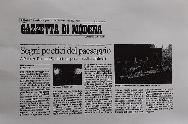 pubblicazione la Gazzetta di Modena